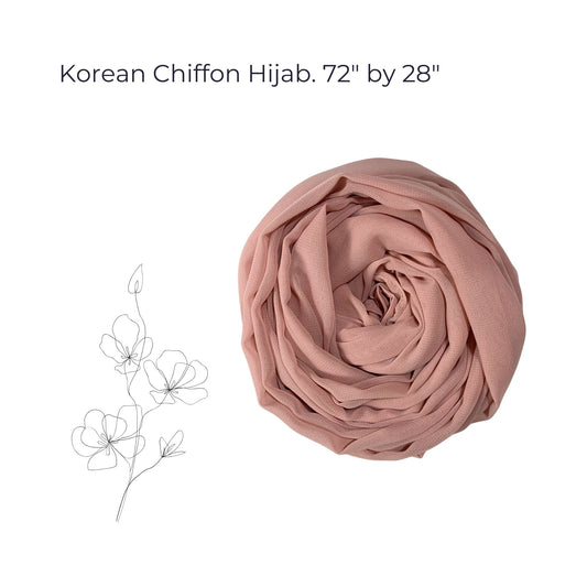 Elegant Korean Chiffon Hijab in Soft Red – Soft, Breathable & Easy to Wear