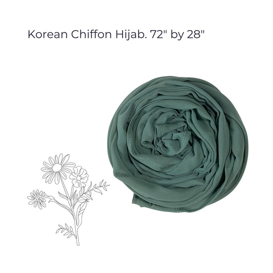 Premium Korean Chiffon Hijab – Soft Dark Cyan, Lightweight & Non-Slip