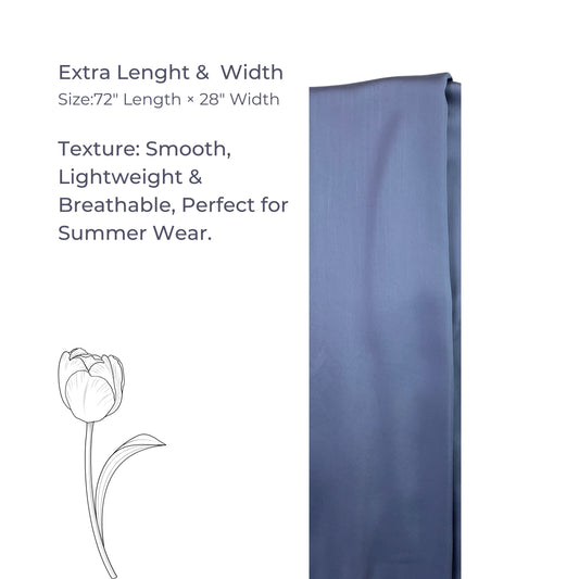 Korean Silk Hijab – Muted Blue | Soft, Lightweight & Premium Quality