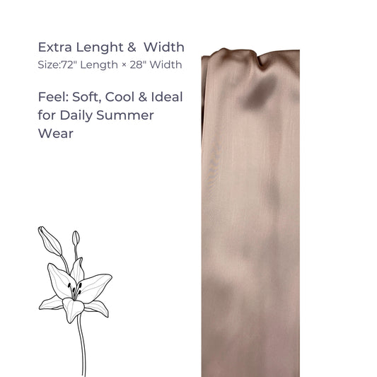 Korean Silk Hijab – Muted Brown | Soft, Lightweight, Non-Slip & Premium Quality