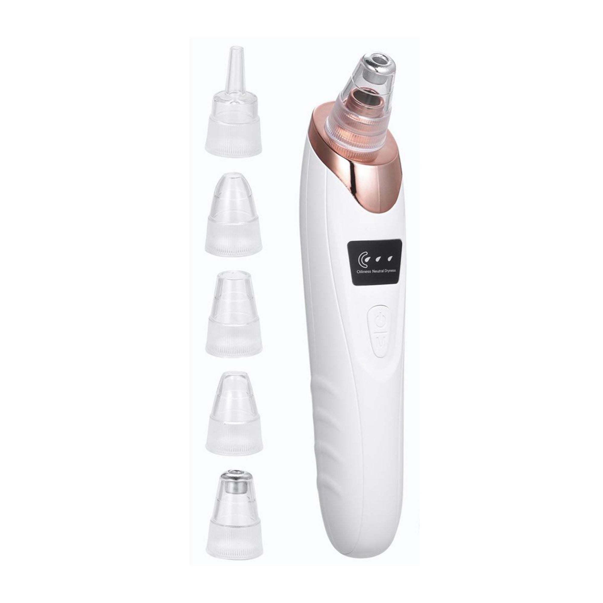 5-in-1 electric blackhead remover with vacuum suction for deep pore cleaning.