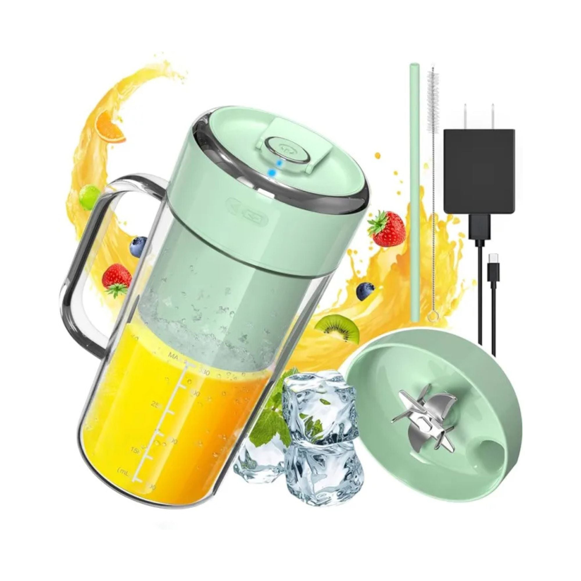 Portable Mini Juicer Blender Machine – USB Rechargeable, Straw Mug Bottle