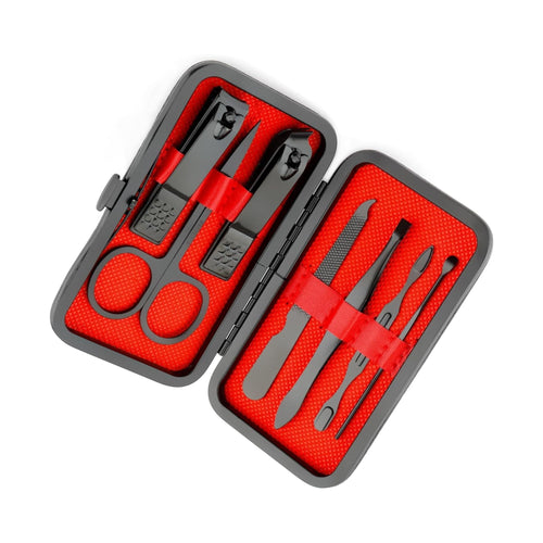 10PCS Stainless Steel Manicure & Pedicure Kit with Smiley Tools & Travel Case