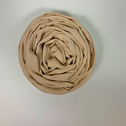 Beige Georgette Hijab – Soft Sheen, Extra Large 72"x28"