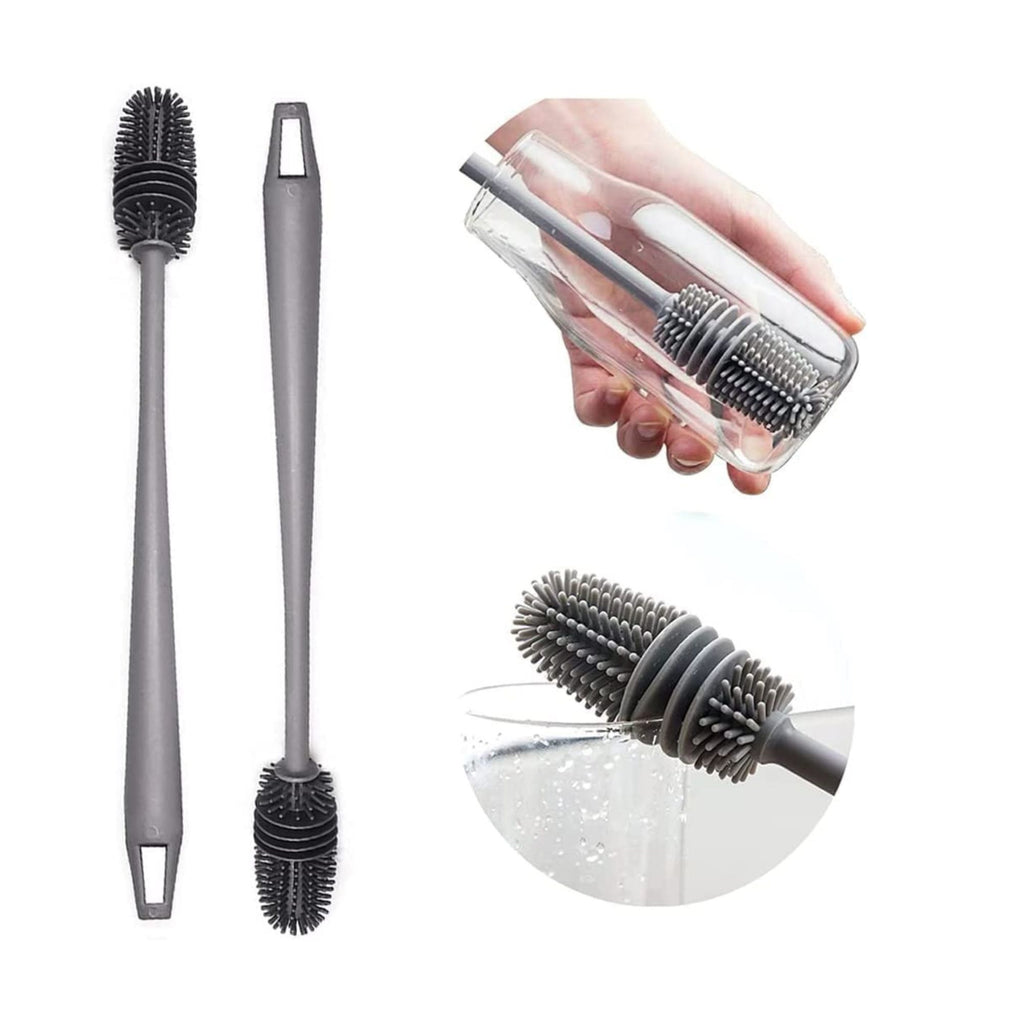 Silicone Bottle Cleaning Brush with Long Handle for Feeder & Bottle (Random Color)