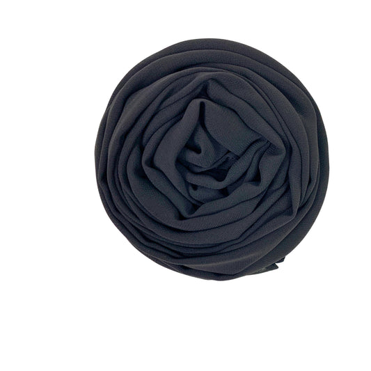 Black Chiffon Hijab – Sheer Elegant Sheen, Extra Large 72"x28"