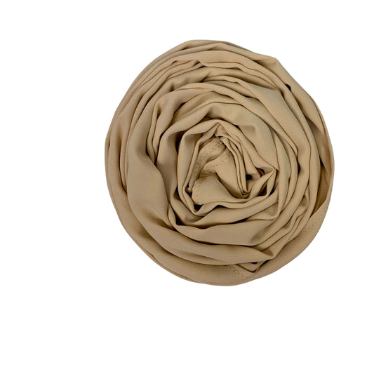 Beige Georgette Hijab – Soft Sheen, Extra Large 72"x28"