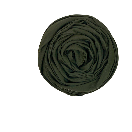 Dark Olive Georgette Hijab – Matte Finish, Large 72"x28"