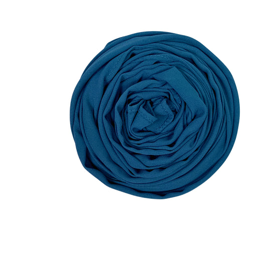 Petrol Blue Georgette Hijab – Matte Finish, Extra Large 72"x28"