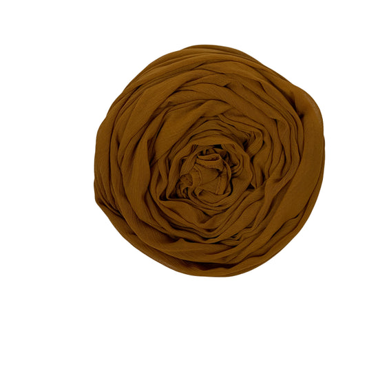 Mustard Caramel Textured Crepe Hijab – Sheer, Large 72"x28"