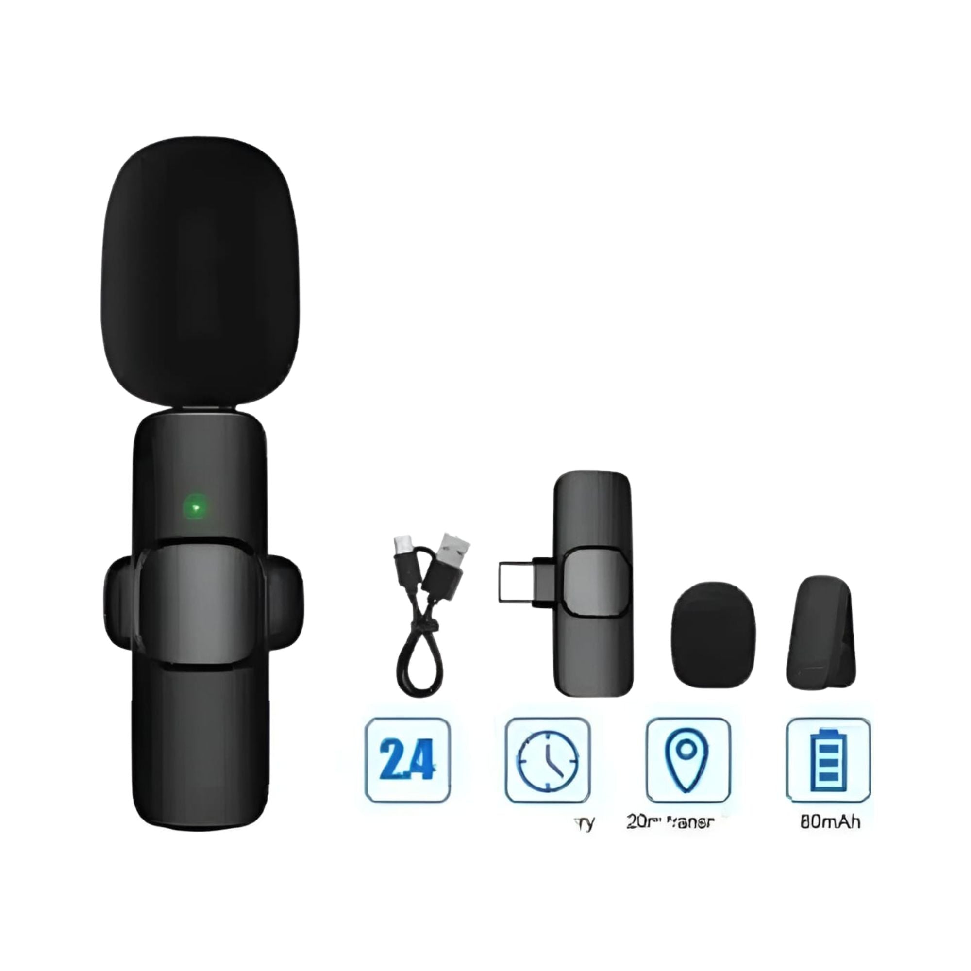 K8 Wireless Microphone – Noise Reduction, Long Battery for Android & iPhone