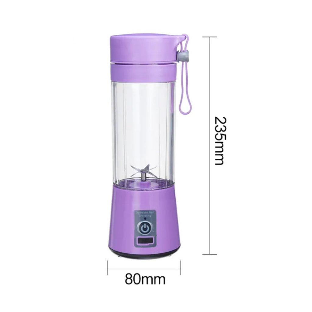 USB Rechargeable Mini Juicer Blender with 6 Blades – 380ml Portable Fruit Mixer