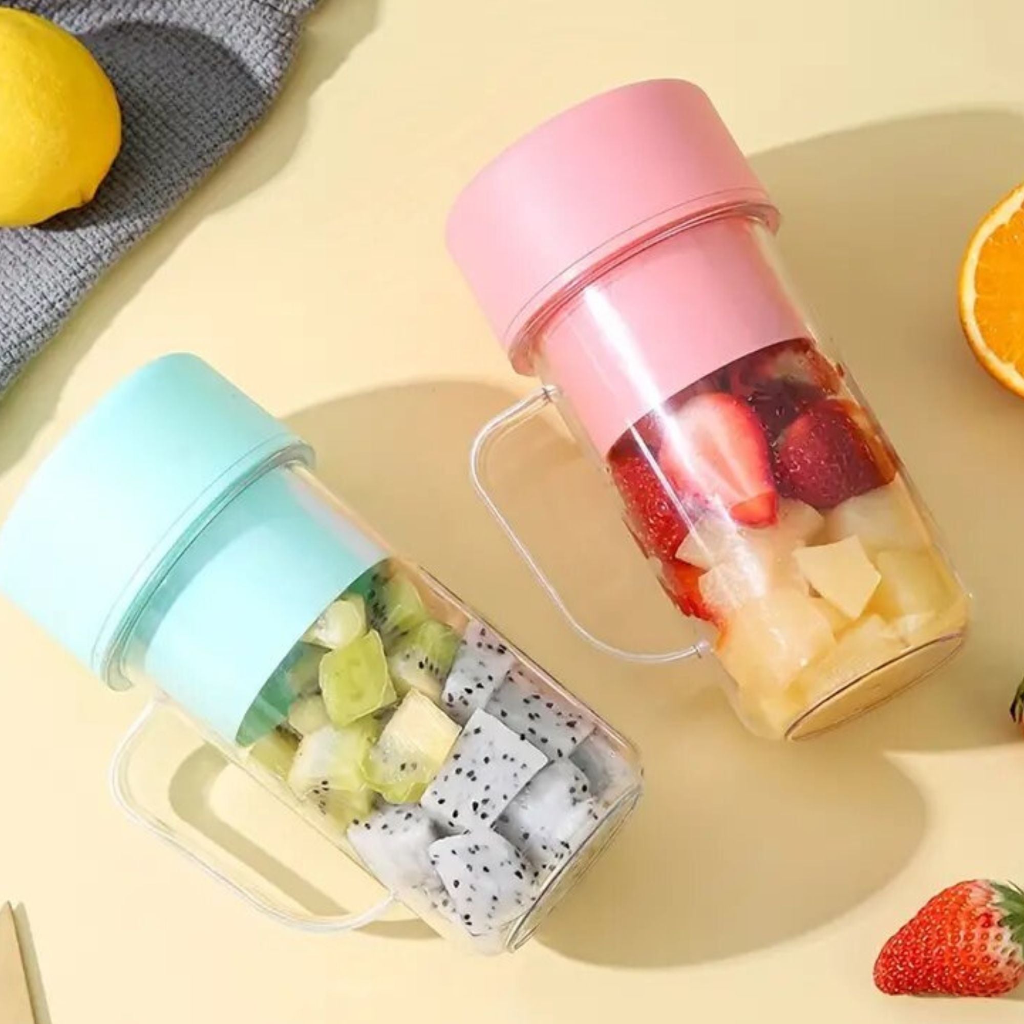 Portable Mini Juicer Blender Machine – USB Rechargeable, Straw Mug Bottle