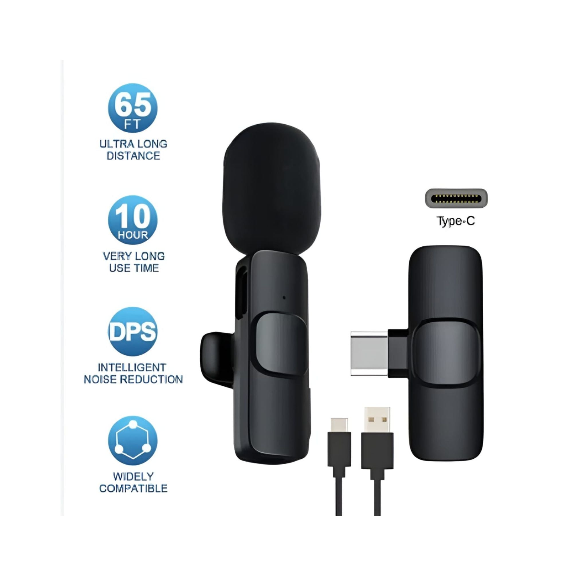 K8 Wireless Microphone – Noise Reduction, Long Battery for Android & iPhone