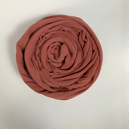 Crinkle Hijab – Dusty Salmon Pink | Soft, Lightweight, Non-Slip & Premium Quality