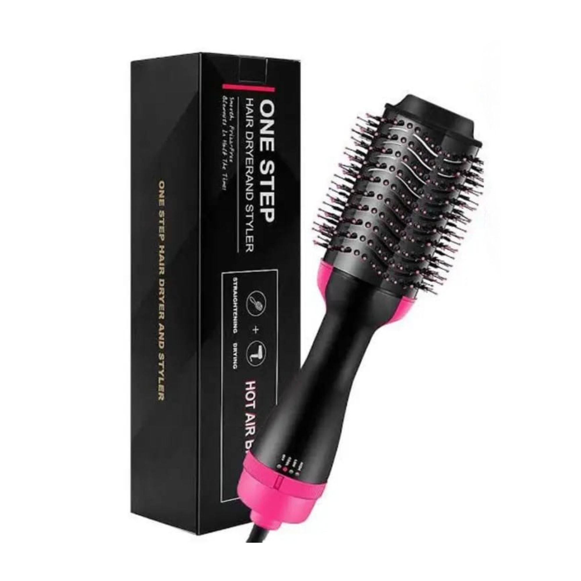 3-in-1 hot air brush that dries, straightens, and adds volume in one easy styling step.