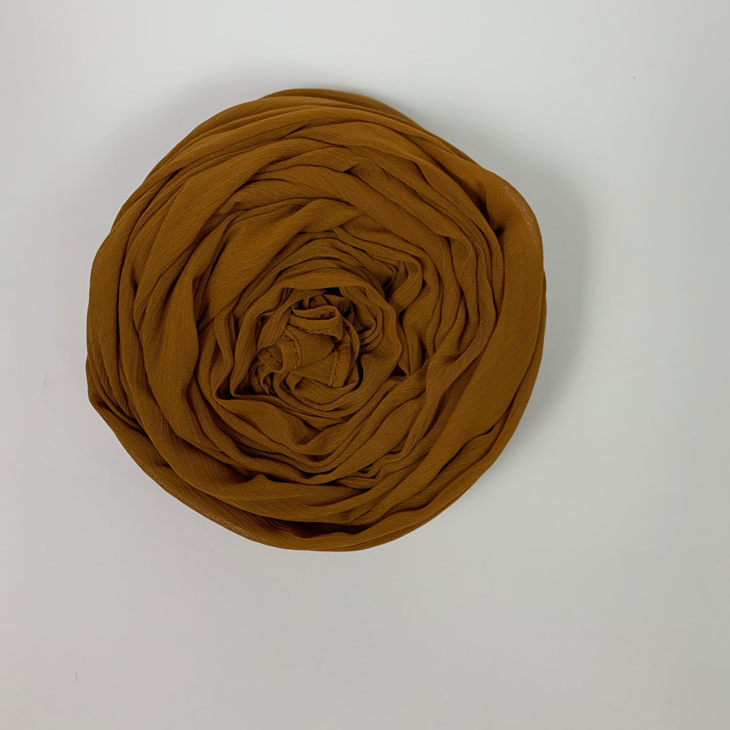 Mustard Caramel Textured Crepe Hijab – Sheer, Large 72"x28"