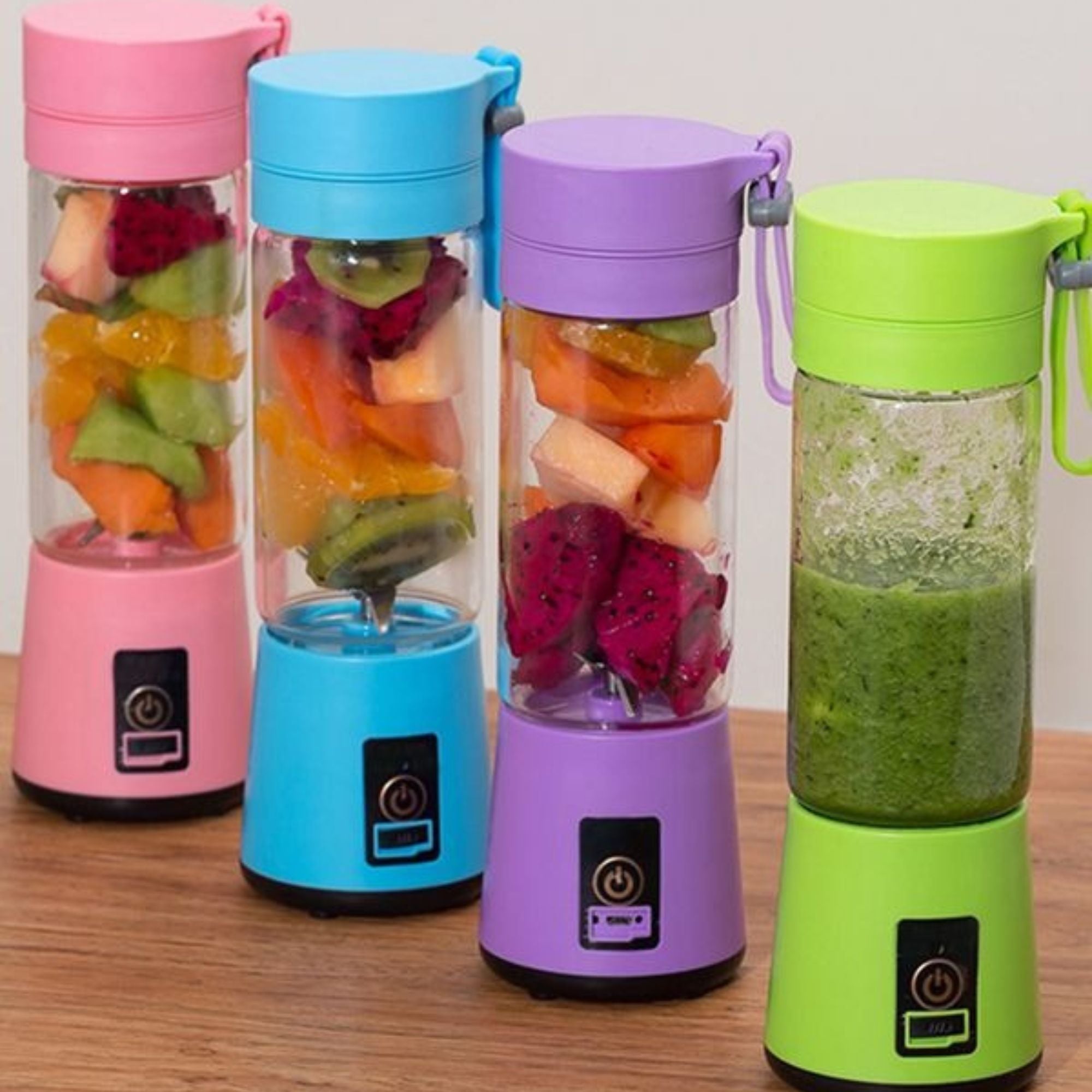 USB Rechargeable Mini Juicer Blender with 6 Blades – 380ml Portable Fruit Mixer