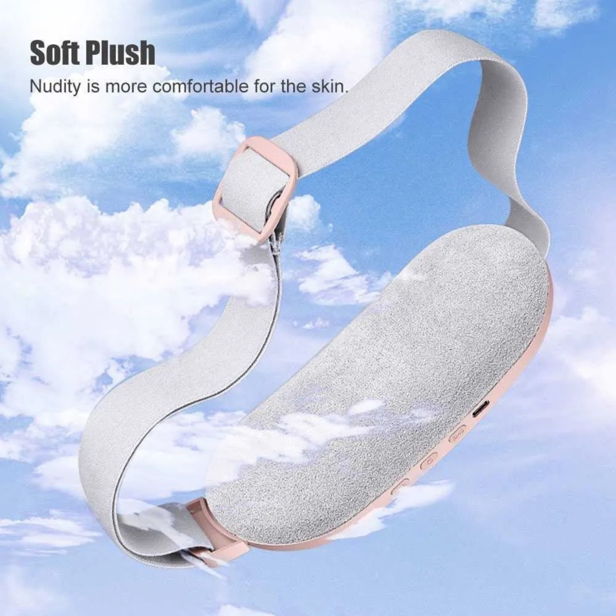 Rechargeable period pain relief belt with heat and massage for menstrual.