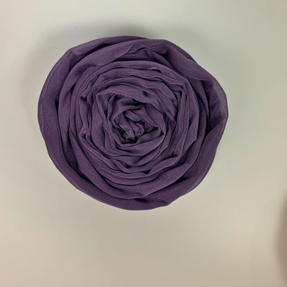 Plum Purple-Grey Crepe Hijab – Soft Sheen, Extra Large 72"x28