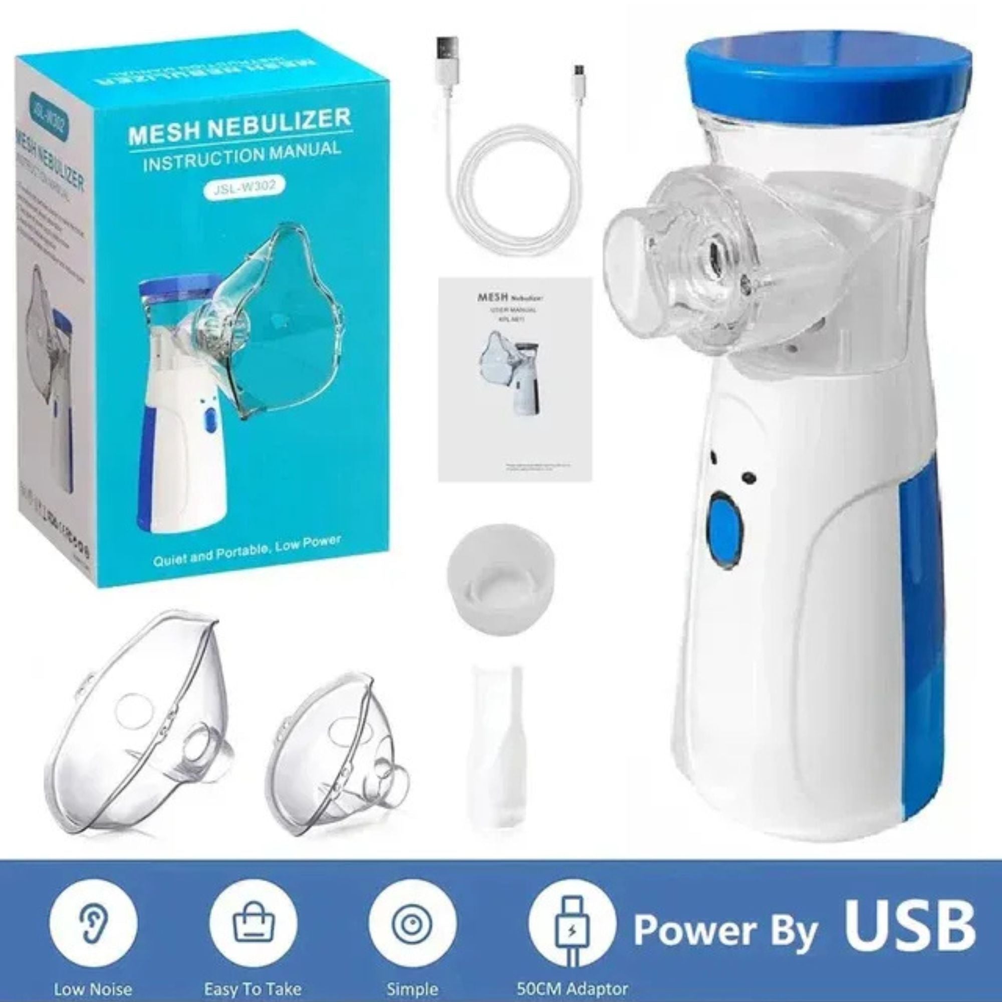 Portable nebulizer for kids and adults, inhaler for fast breathing relief.