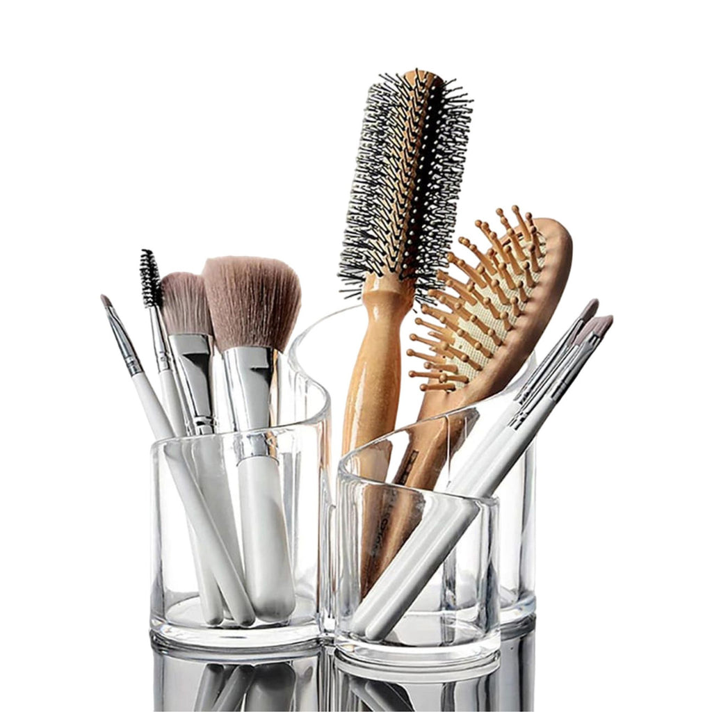 Transparent Acrylic Makeup Organizer with Lipstick Holder for Vanity Display