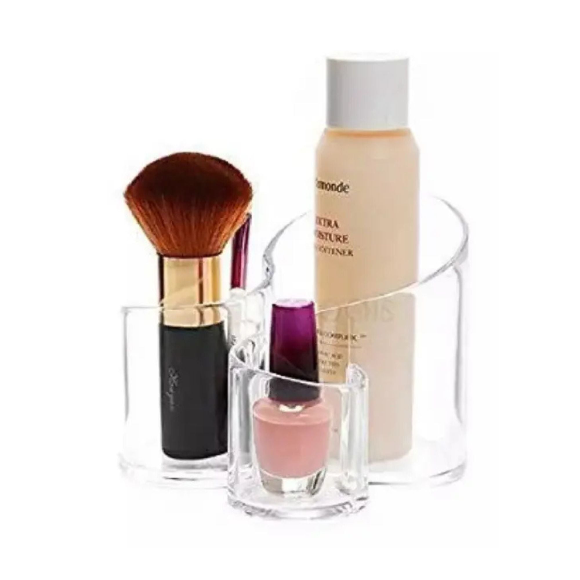 Transparent Acrylic Makeup Organizer with Lipstick Holder for Vanity Display