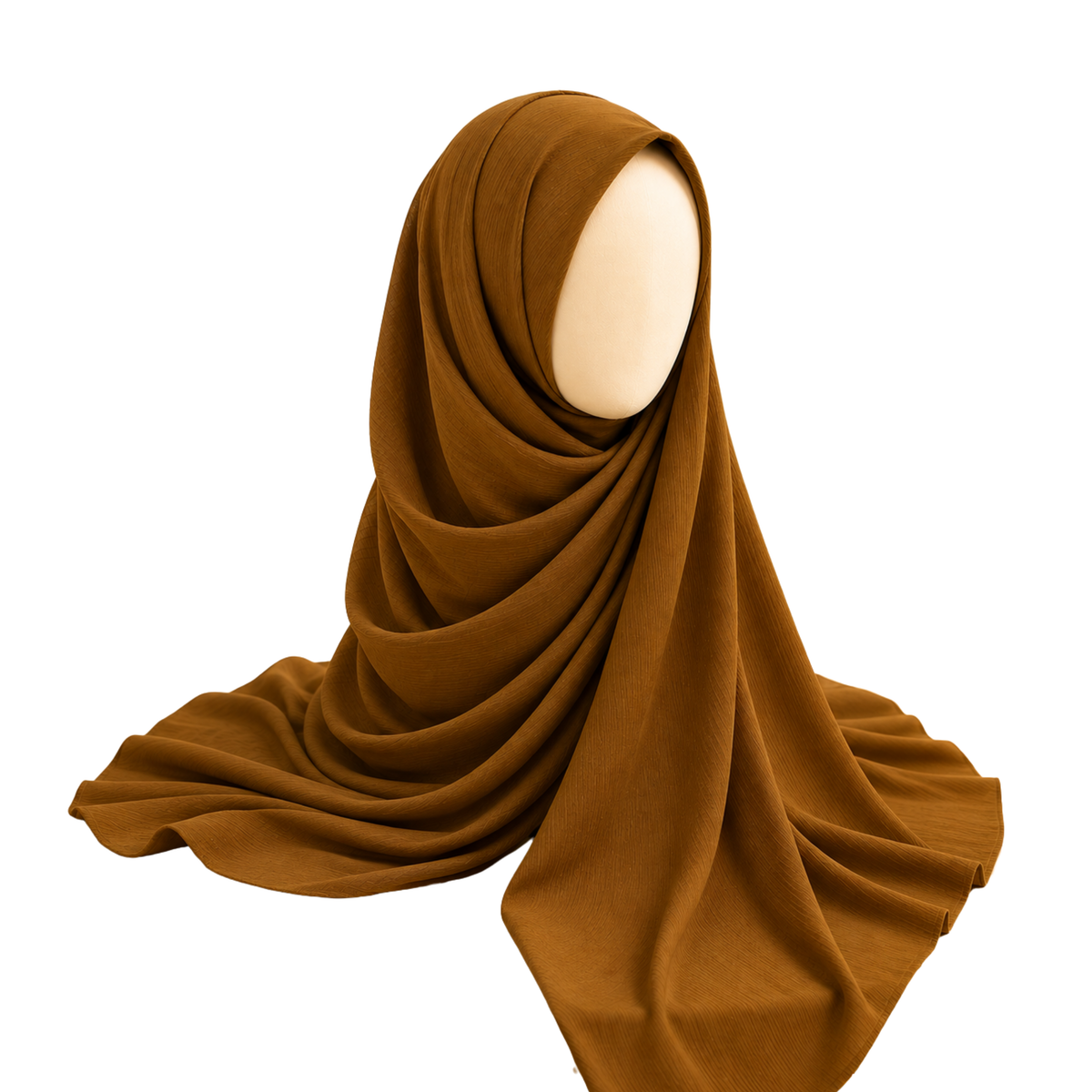 Crinkle Hijab – Ochre | Soft, Lightweight, Non-Slip & Premium Quality