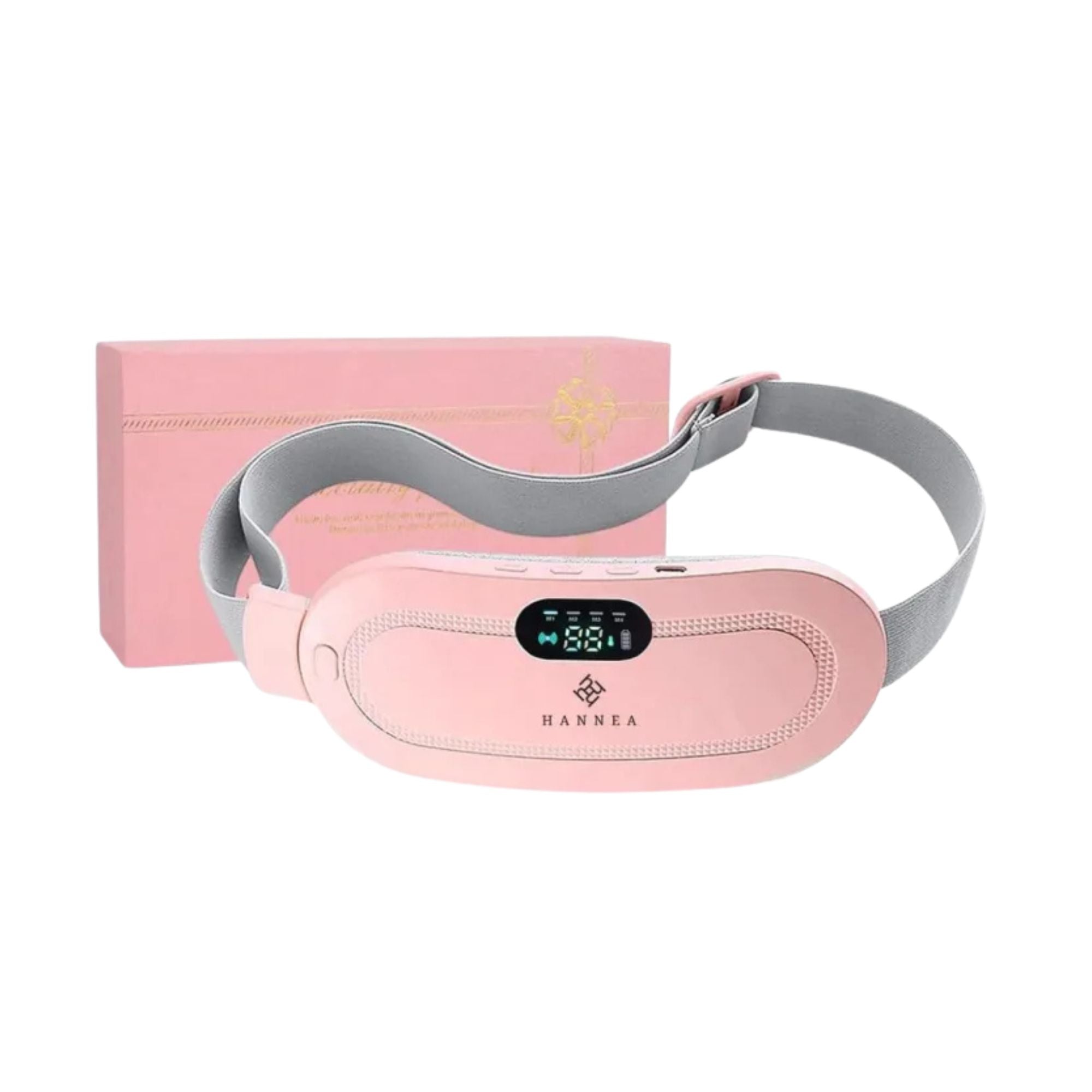 Rechargeable period pain relief belt with heat and massage for menstrual.