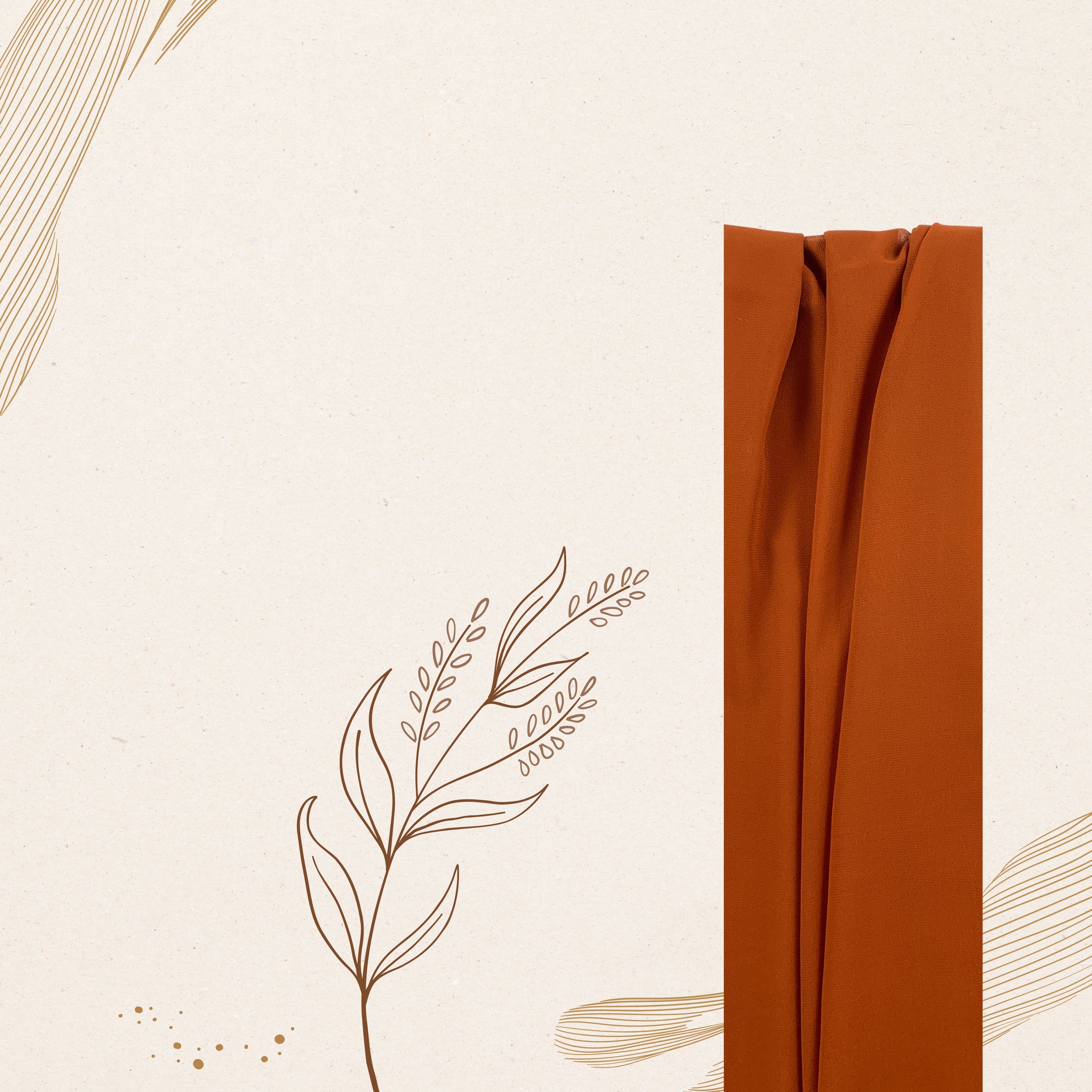 Premium Korean Georgette Hijab – Burnt Orange (Soft, Lightweight & Breathable)