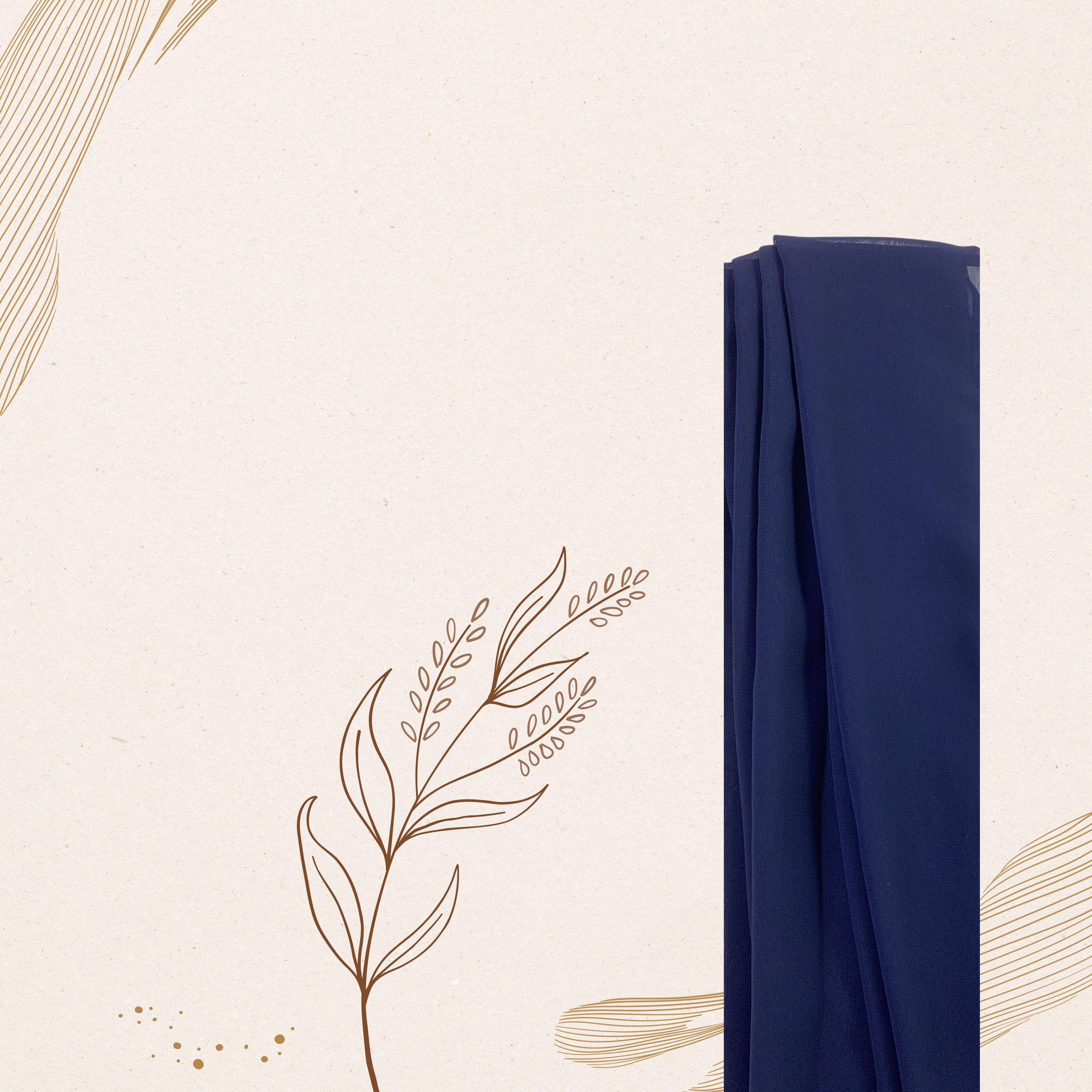 Korean Georgette Hijab – Deep Blue | Soft, Lightweight & Premium Quality