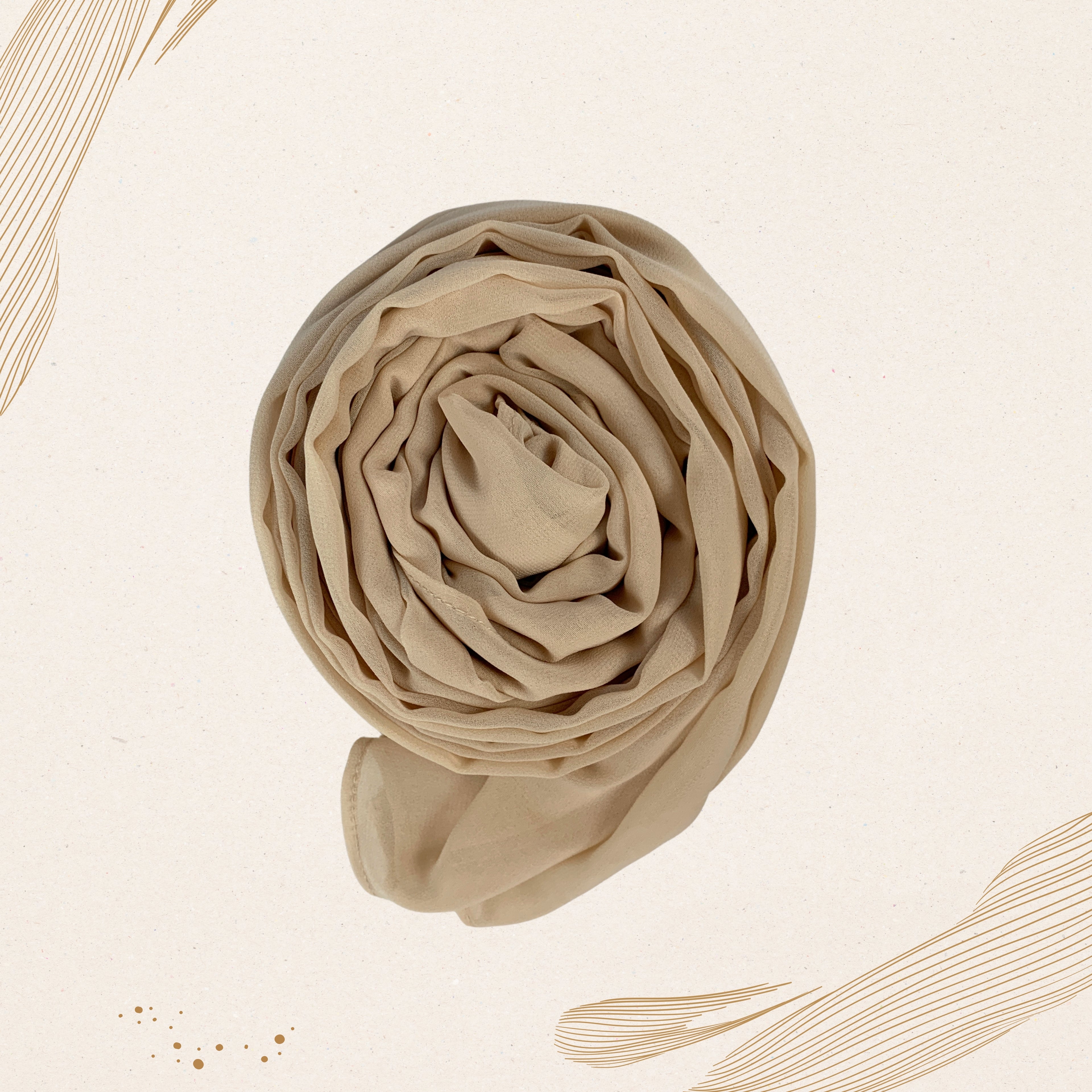 Korean Georgette Hijab – Desaturated Beige | Soft, Lightweight & Premium Quality