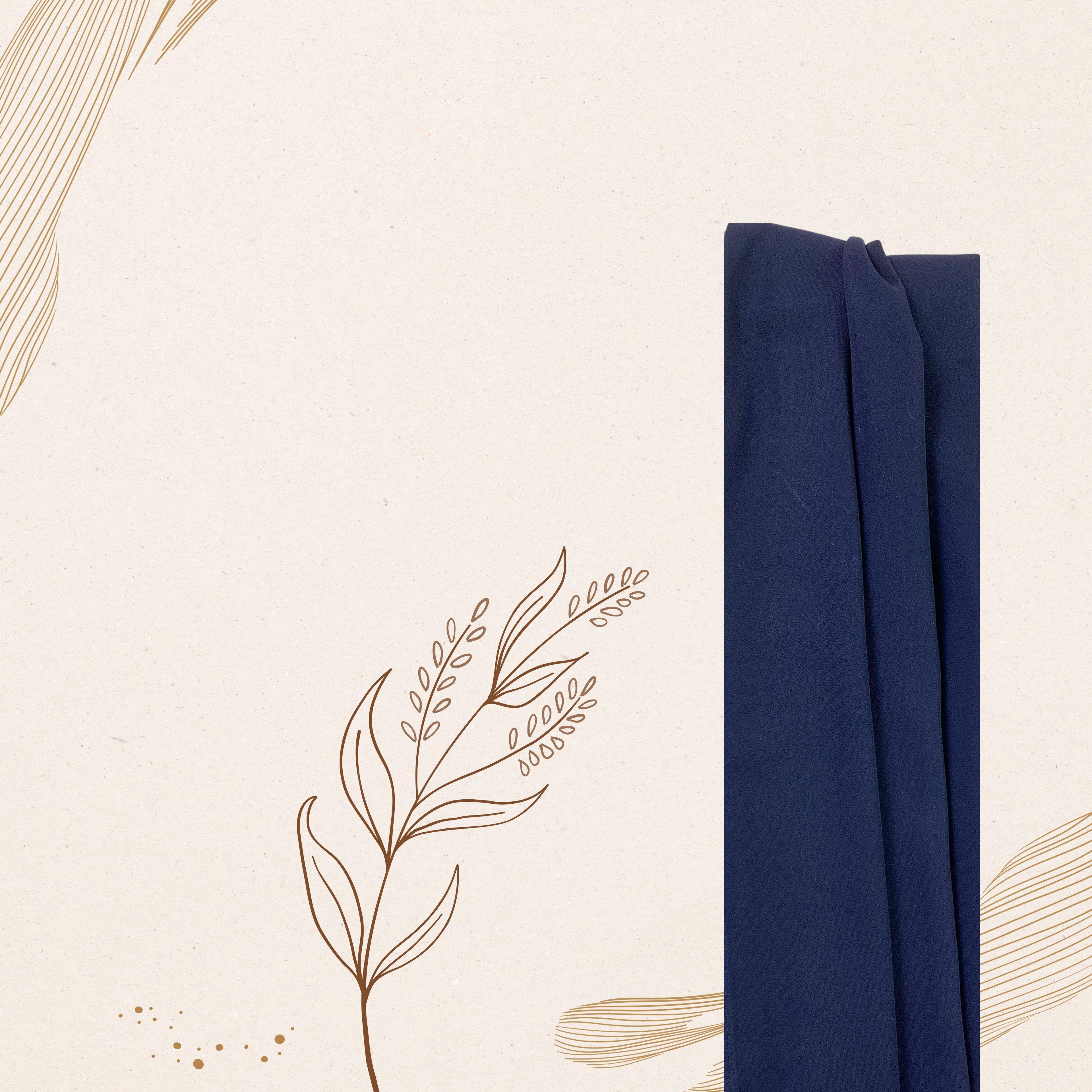 Korean Chiffon Hijab – Dark Blue | Lightweight, Airy & Premium Quality