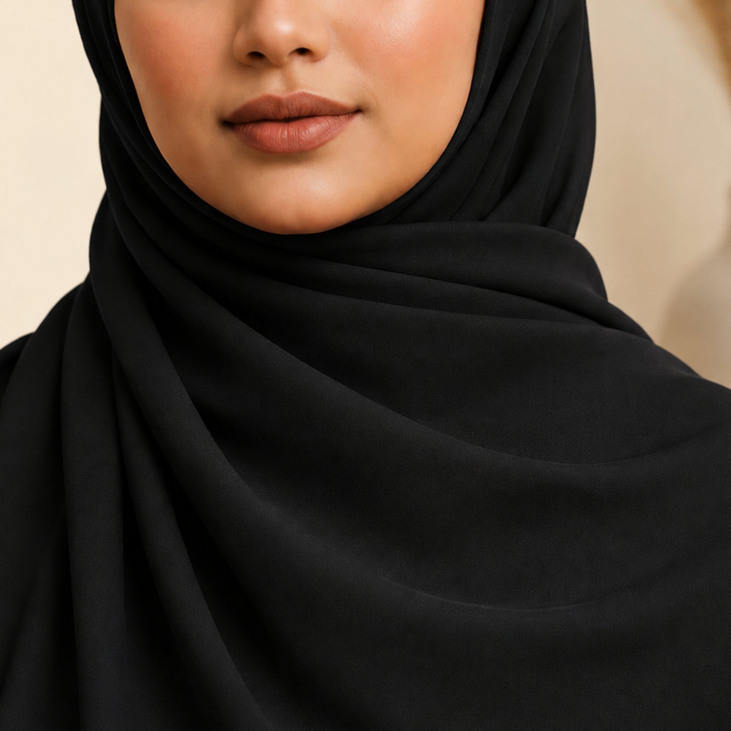 Black Chiffon Hijab – Sheer Elegant Sheen, Extra Large 72"x28"