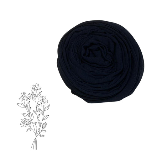 Korean Chiffon Stole Hijab – Deep Dark Navy Elegance