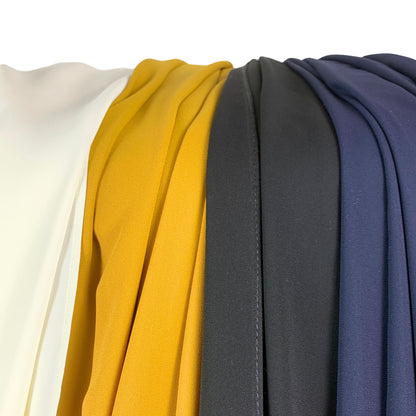 Korean Georgette Hijab – Black, Lightweight & Non-Slip | Premium Quality