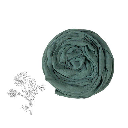 Premium Korean Chiffon Hijab – Soft Dark Cyan, Lightweight & Non-Slip