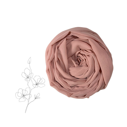 Elegant Korean Chiffon Hijab in Soft Red – Soft, Breathable & Easy to Wear