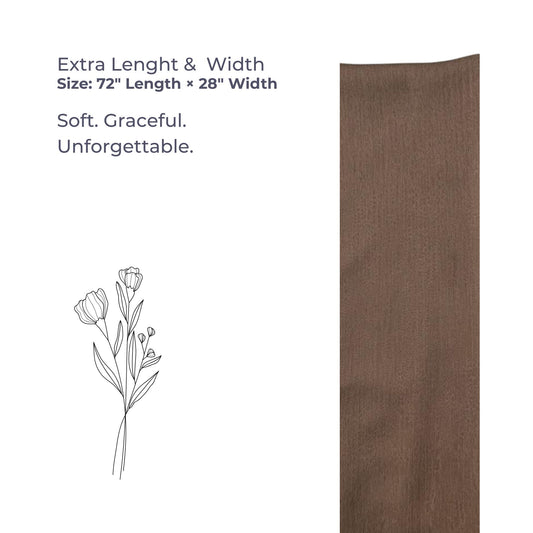 Crinkle Silk Stole Hijab – Earthy Dark Orange Brown Elegance