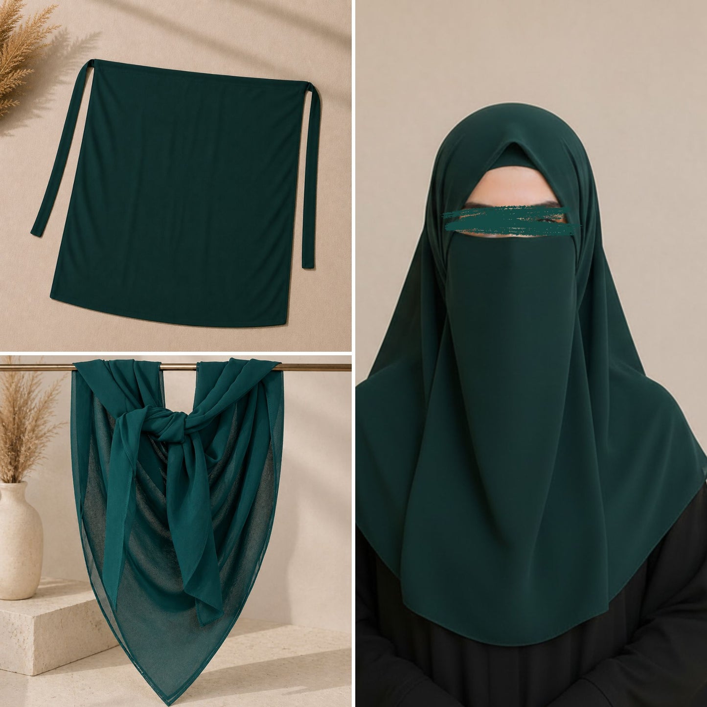 Korean Chiffon Niqab & Scarf Set – Premium Modest Wear