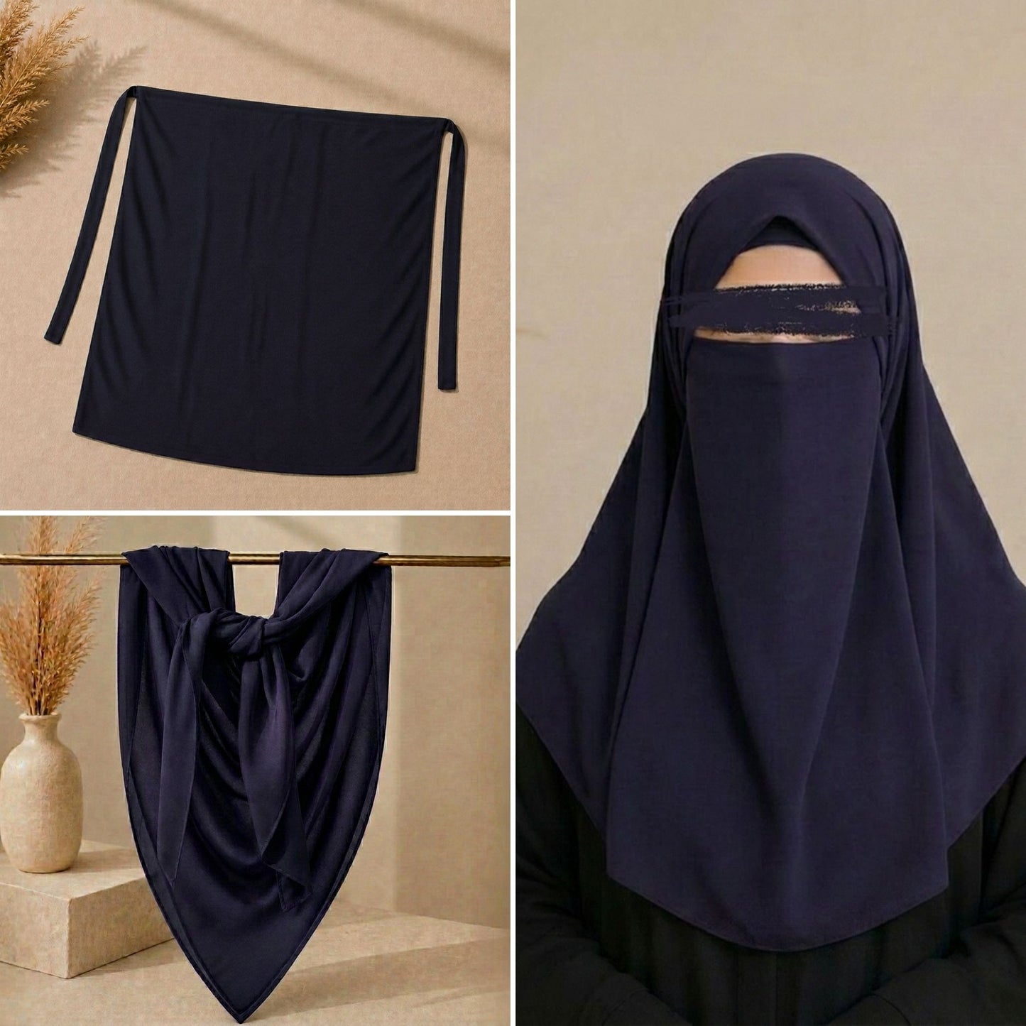 Korean Chiffon Niqab & Scarf Set – Premium Modest Wear