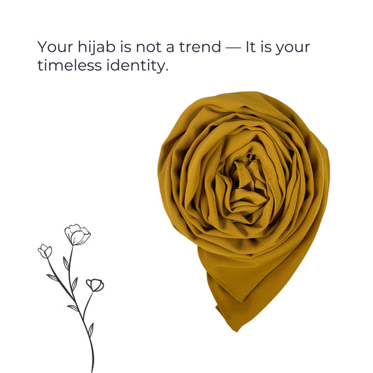 Korean Georgette Hijab – Mustard Yellow | Soft, Lightweight & Premium Quality