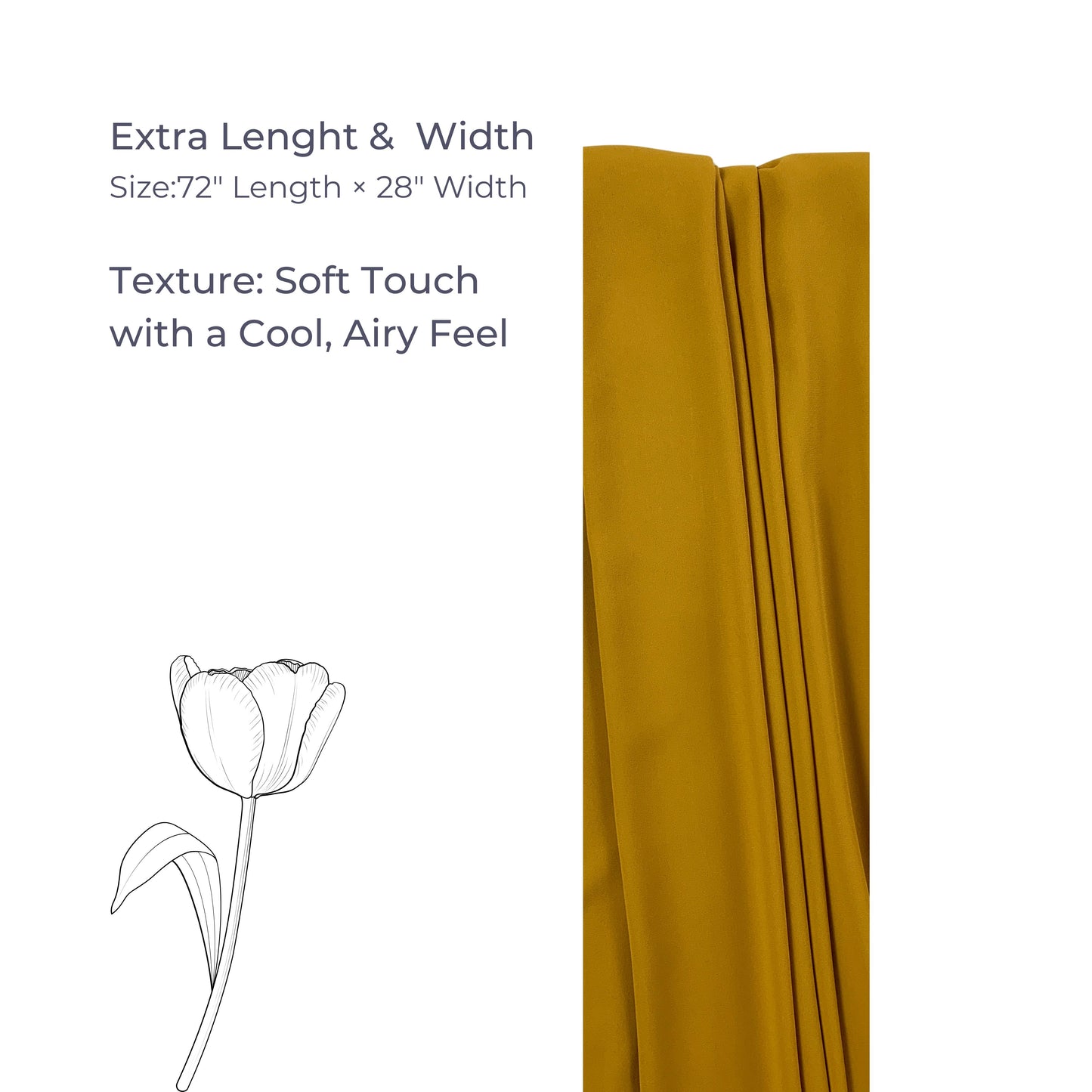 Korean Georgette Hijab – Mustard Yellow | Soft, Lightweight & Premium Quality