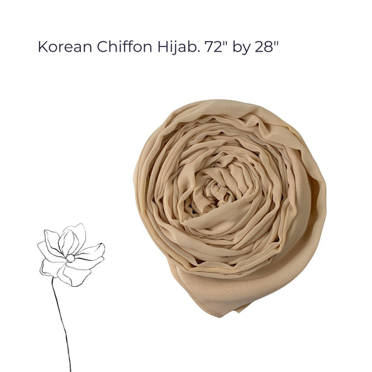 Korean Chiffon Hijab – Desaturated Beige | Soft, Lightweight & Premium Quality