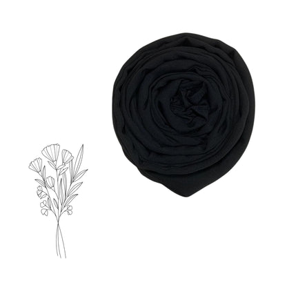 Black Georgette Hijab – Matte Finish, Extra Large 72"x28"