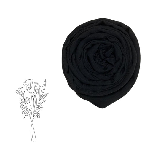 Korean Georgette Stole Hijab – Classic Black Elegance
