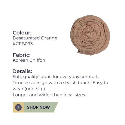 Korean Chiffon Stole Hijab – Desaturated Orange Premium Modest Wear