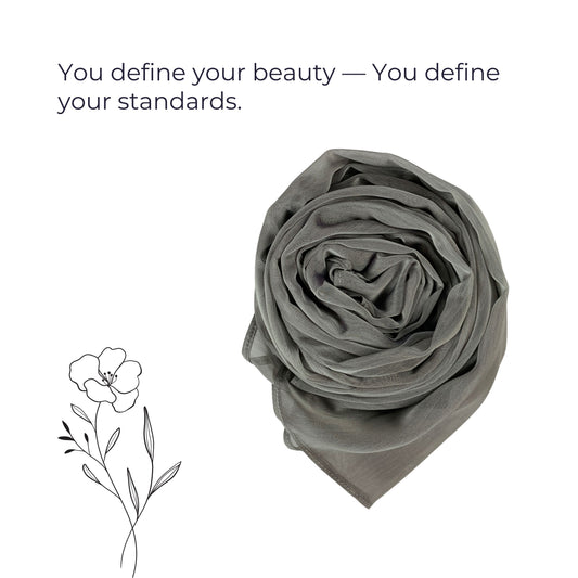 Korean Crape Hijab – Taupe Gray | Soft, Lightweight, Non-Slip & Premium Quality