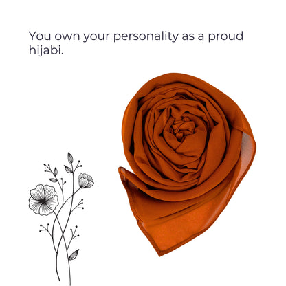 Premium Korean Chiffon Hijab – Burnt Orange (Soft, Lightweight & Breathable)
