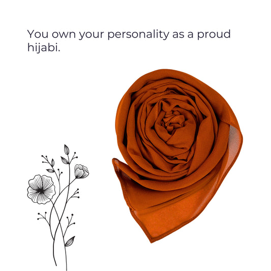 Premium Korean Chiffon Hijab – Burnt Orange (Soft, Lightweight & Breathable)